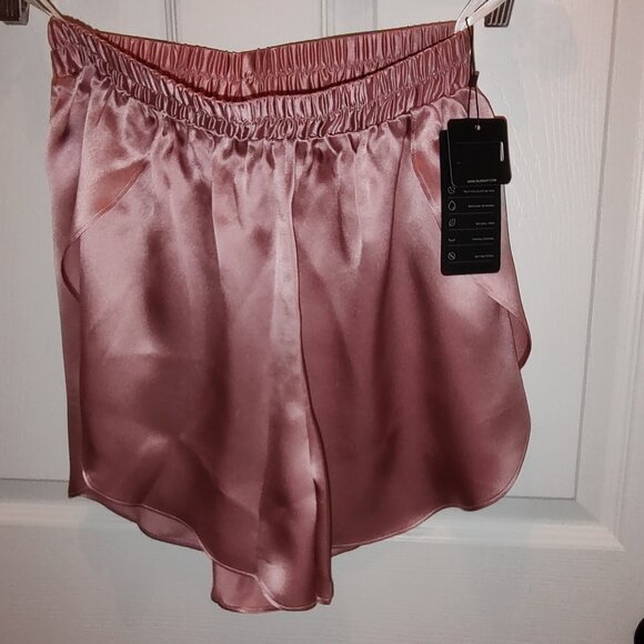 SILK SILKY TULIP LEG BOXER SHORTS 100% PURE SILK PALE MAUVE SIZE SMALL NWT - Picture 7 of 7